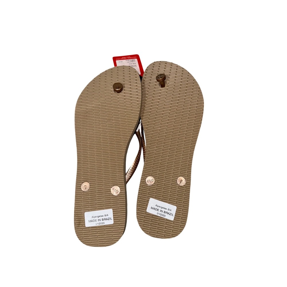 Havaianas Crystal Flip Flops Ballet Rose Gold Swarovski Women 11/12 NEW - Picture 8 of 9